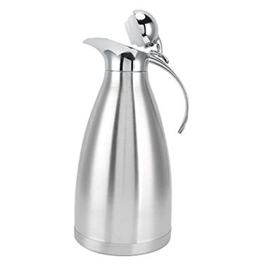 Imagem de Chaleira de isolamento a vácuo, pote de isolamento de aço inoxidável 304 garrafa de água quente e fria de camada dupla com bico exclusivo para evitar queimaduras e sujeira prata (L)