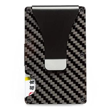 Imagem de Carteira Fibra De Carbono Antifurto Com Bloqueio RFID Porta Cartões Cédulas