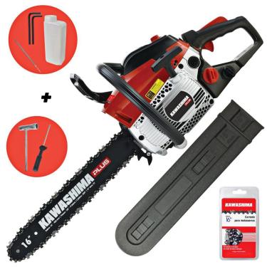 Imagem de Motosserra Potente Kawashima KCS380-P À Combustão 37,2cc 2 Tempos Com Sabre de 16 Polegadas e Corrente 57 Elos Para Uso Agropecuário