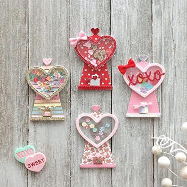 Imagem de KSCRAFT Valentine Gumball Shaker and Be Mine Metal Cutting Die Estencils para DIY Scrapbooking Gravação Decorativa DIY Cartões de Papel DIY