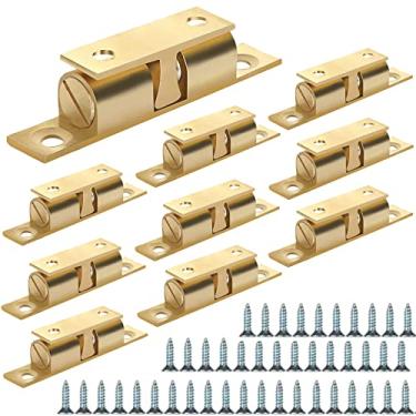 Imagem de 10 peças trava de armário trava trava de armário bola trava de tensão 60 mm latão sólido bola trava porta hardware tensão ajustável RV armário trancas e travas para armários de armário gavetas
