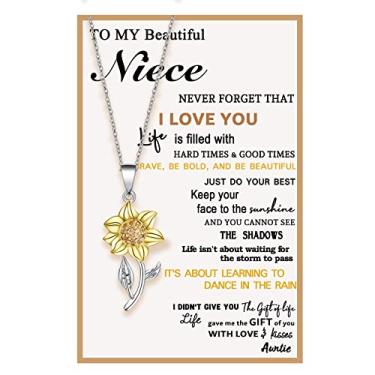Imagem de Tarsus - Presente de Tia para Sobrinha: Colar de Ouro 14K com Pingente de Girassol, Ideal para Aniversário, Dia das Mães, Natal e Mais