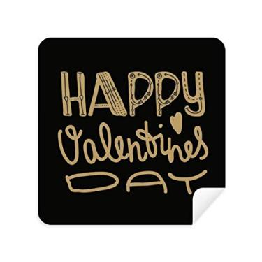 Imagem de DIYthinker Feliz Dia dos Namorados Ouro Citação Estilo Pano de Limpeza de Tela Tecido Camurça 2 Peças