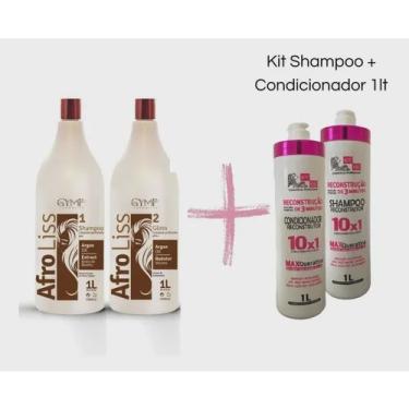 Imagem de Kit Progressiva Afro Liss 1L Gymp + Shampoo e Condicionador 1L