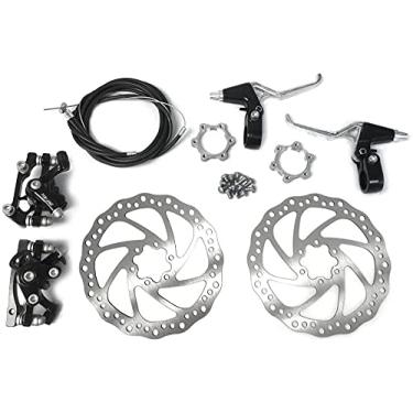 Imagem de WIROJ Kit de freio de disco frontal e traseiro – 160 mm para bicicleta motorizada a gás 80cc – distância do orifício dos cubos de roda livre de 48 mm (Yinxing)