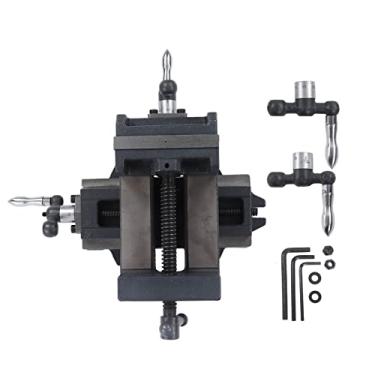 Imagem de Tornos de fixação de bancada TEUOPIOE, torno de prensa de furadeira de deslizamento cruzado de 4", abertura de mandíbula de 4" para máquina de perfuração industrial