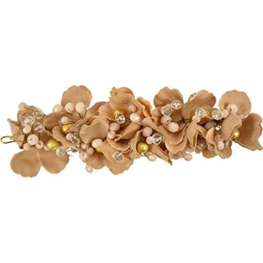 Imagem de Clipe de coroa de flores com contas de ouro e cristal, Tan, One Size