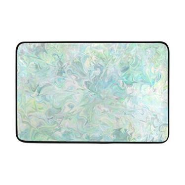 Imagem de ColourLife Capacho verde menta, pastel, leve, antiderrapante, tapete de entrada para banheiro, cozinha, entrada 60 x 40 cm