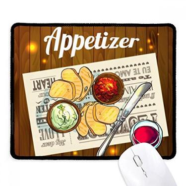 Imagem de Mousepad Appetizer Slice of Bread Wine com borda costurada para jogos