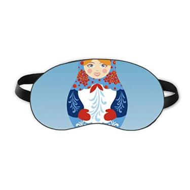 Imagem de Símbolo da Rússia com estampa de bonecas russas para dormir, máscara de olhos macia para noite