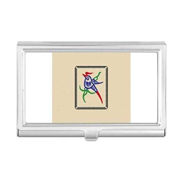 Imagem de Mahjong Bambu Bar 1 Tiles Pattern Porta-cartões de visita Carteira de bolso