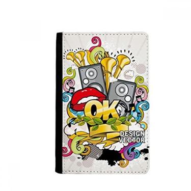 Imagem de Graffiti Street Culture Porta-passaporte estéreo boca colorida Notecase Burse carteira carteira carteira porta-cartões