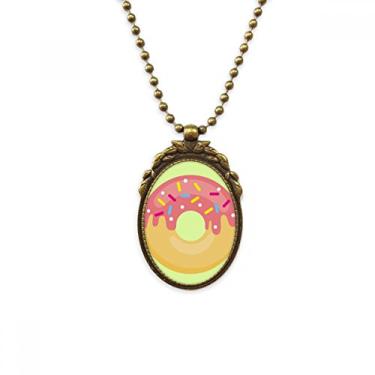 Imagem de DIYthinker Colar de rosquinha rosa sobremesa doce antigo pingente de contas vintage chaveiro