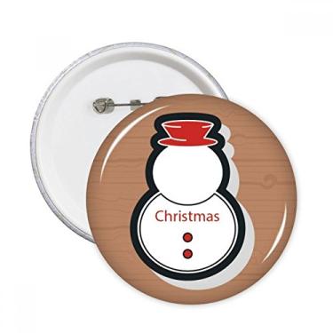 Imagem de Ícone de Natal boneco de neve de Natal pinos redondos emblema botão decoração de roupas presente 5 peças