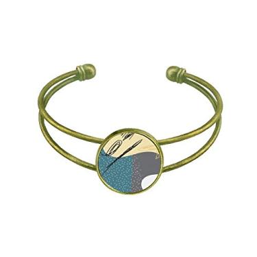 Imagem de Bracelete retrô com padrão de arte de plantas abstratas de estrelas