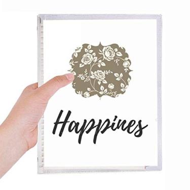 Imagem de Caderno de folhas soltas com desenho de rosas para diário recarregável