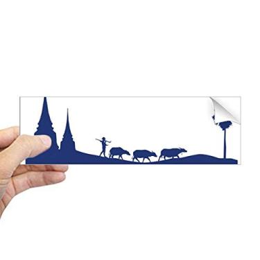 Imagem de DIYthinker Adesivo retangular de para-choque com tema de cultura alfandegária Reino da Tailândia para janela