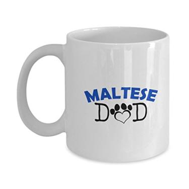 Imagem de Caneca divertida para casal de maltês – pai maltês – mãe maltesa – presentes para amantes de maltês – ideia exclusiva de presentes de cerâmica (papai)
