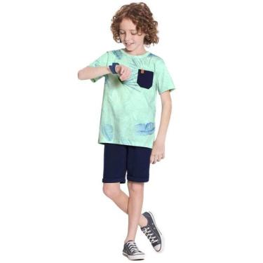 Imagem de Conjunto Infantil Detalhes Camiseta E Bermuda Alakazoo - Lunender