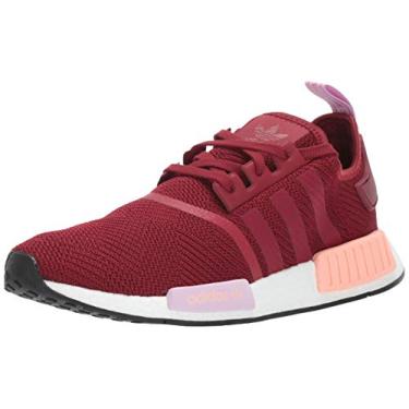 Imagem de adidas Tênis feminino NMD R1, Borgonha universitária/vinho universitário/laranja transparente, 41