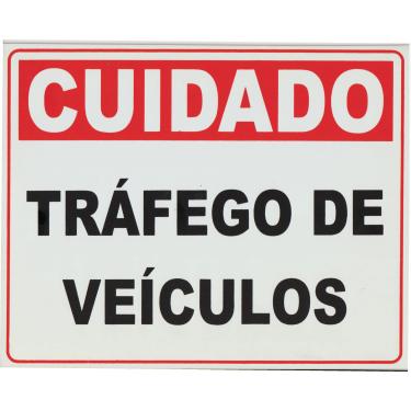 Imagem de Placa Advertência Cuidado Tráfego De Veículos - Cambé Etiquetas