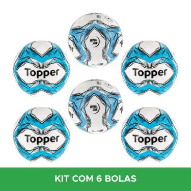 Imagem de Kit 6 Bolas De Futebol De Salão Futsal Slick Adulto Topper Oficial - A