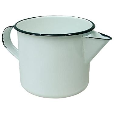 Imagem de Caneca Leiteira Com Bico Fervedor Esmaltado Ágata Branca - 1 litro