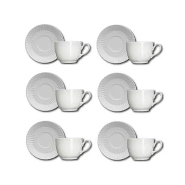 Imagem de Conjunto de Xícaras para Chá Germer Diamante em Porcelana 240 ml – 6 Peças