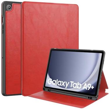 Imagem de Capa para tablet capa flip de couro premium capa para tablet compatível com Samsung Galaxy Tab A9 Plus capa SM-X210/SM-216/SM-X218 11 polegadas função hibernar/acordar, capa protetora estilo livro - negócios L