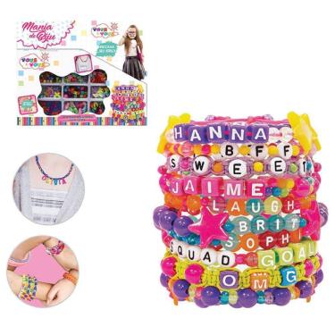 Imagem de Kit Miçanga De Montar Pulseiras Colorida Artesanato Infantil