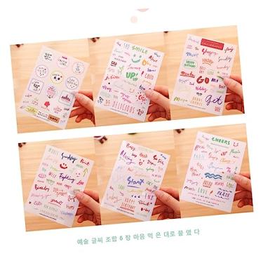 Imagem de Operitacx 6 Folhas adesivos para álbuns de fotos adesivos de palavras em inglês adesivos para calendários conta adesivo de caderno skate DIY diário adesivos Manual álbum de foto