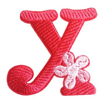 Imagem de 5 Pçs Patches de letras de chenille adesivos de ferro em remendos de letras universitárias com glitter bordado remendo costurado em remendos para roupas chapéu camisa bolsa (rosa choque, X)