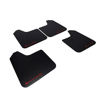 Imagem de Rally Armor MF12-BAS-RD aba de lama preta básica, vermelha com logotipo (ajuste universal (sem hardware))