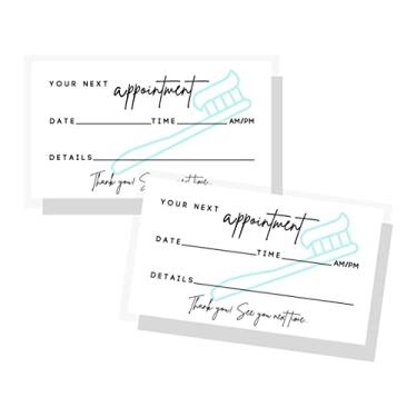 Imagem de Cartões de lembrete de consulta odontológica | Pacote com 50 | Clareamento dentário, consultório odontológico, lembrete do cliente, pacientes, dentista pediátrico, ortodontia, escova de dentes