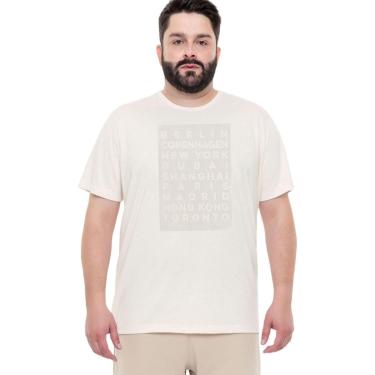 Imagem de Camiseta Plus Size Hangar 33 Malha Linho Off-White Tam. G3-Masculino