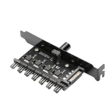 Imagem de 1 a 7 PC Capa de Refrigeração Ventilador HUB Regulador Divisor 12V Fonte de Alimentação Tomada Computador 4 Pinos 3 Pinos Adaptador Controlador de Velocidade