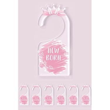 Imagem de Divisores de armário para bebês separadores de cabides – Conjunto de 7 divisórias de roupas de bebê para armário de recém-nascido a 24 meses, divisor de roupas infantis de acrílico (rosa)