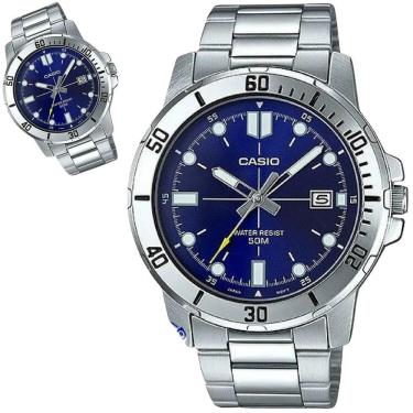 Imagem de Relógio masculino casio prateado  mtp-vd01d-2evudf
