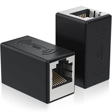 Imagem de JODROAD Acoplador RJ45, acopladores Ethernet, adaptador extensor Ethernet, acoplador em linha Cat8 Cat7 Cat6 Cat5e Cat5, conector Ethernet fêmea para fêmea (2 peças, preto)