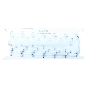 Imagem de SEW TRENDZ Par de 5 jardas de tecido de malha de organza transparente 1,9 cm (3/10.2 cm) espaçamento prata metal borda cordão acabamento espartilho lingerie costura transparente branco - 5 anos,