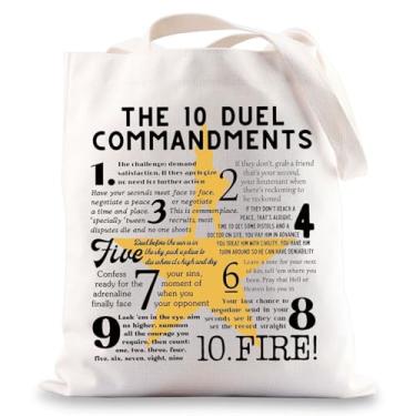 Imagem de JNIAP Bolsa Hamilton Musical Hamilton Gift 10 Duel Commandments Gifts Hamilton Broadway Canvas Bag, 10 Tb Duel, Large