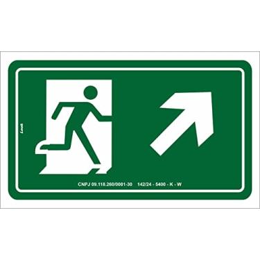 Imagem de Placa Sinalização S4 Saída Acima Direita Fotoluminescente Tamanho:15X25CM