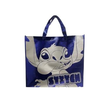 Imagem de Disney's Stitch From Lilo and Stitch Filme Azul Metálico Aparência Cromada Gigante Extra Grande 66 cm Sacola Reutilizável, Multicor, X-Large