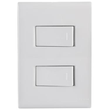 Imagem de Tramontina Conjunto 4x2 com 2 Interruptores Simples Liz 10 A 250 V Branco
