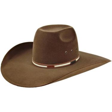 Imagem de Chapéu Country Marrom Feltro Estilo Biplay Copa Alta Aba 13 - Mundial,