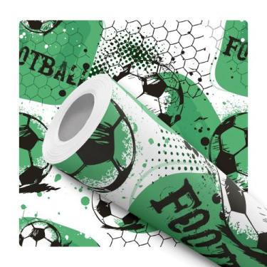 Imagem de Papel de Parede Vinílico Futebol Bola Esporte Quarto Menino 2m - DELIQ
