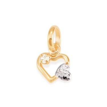 Imagem de Pingente banhado ouro 3x 24k 18k e 22k feminino coração com cristais r