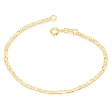Imagem de Pulseira banhado ouro 3x 24k 18k e 22k unissex elo longo diamantado co
