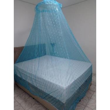 Imagem de Mosquiteiro Tela De Teto Protetor Casal Solteiro Queen Azul - Nordesul