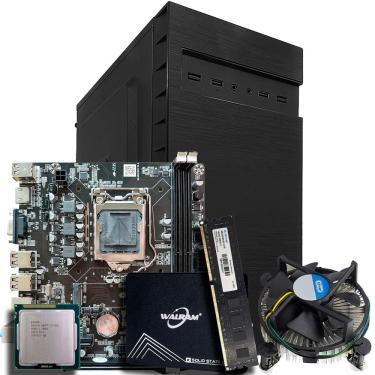 Imagem de Kit Para Montagem de Computador, Gabinete Com Fonte, Placa Mãe, Processador Core i3-2120, Memória RAM 4GB, SSD 120GB